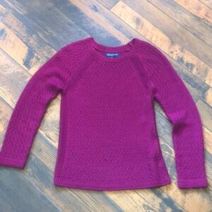 Jones New York Classic VTG Knit Sweater Small Petite Hot Pink Purple Textured